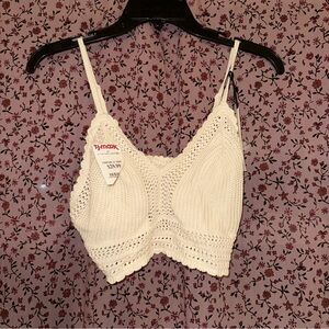 Women's Cream Crochet Bralette/ Tank Top/ Crop Top NWT